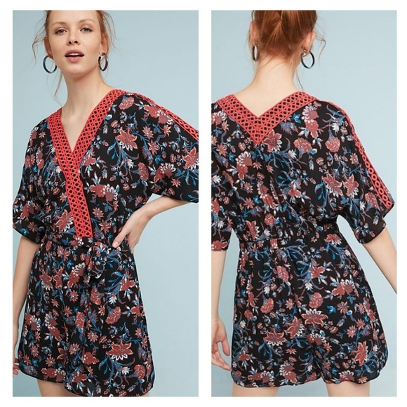 Anthropologie Pants - New Anthropologie Cypress Wrap Romper FeatherBone
